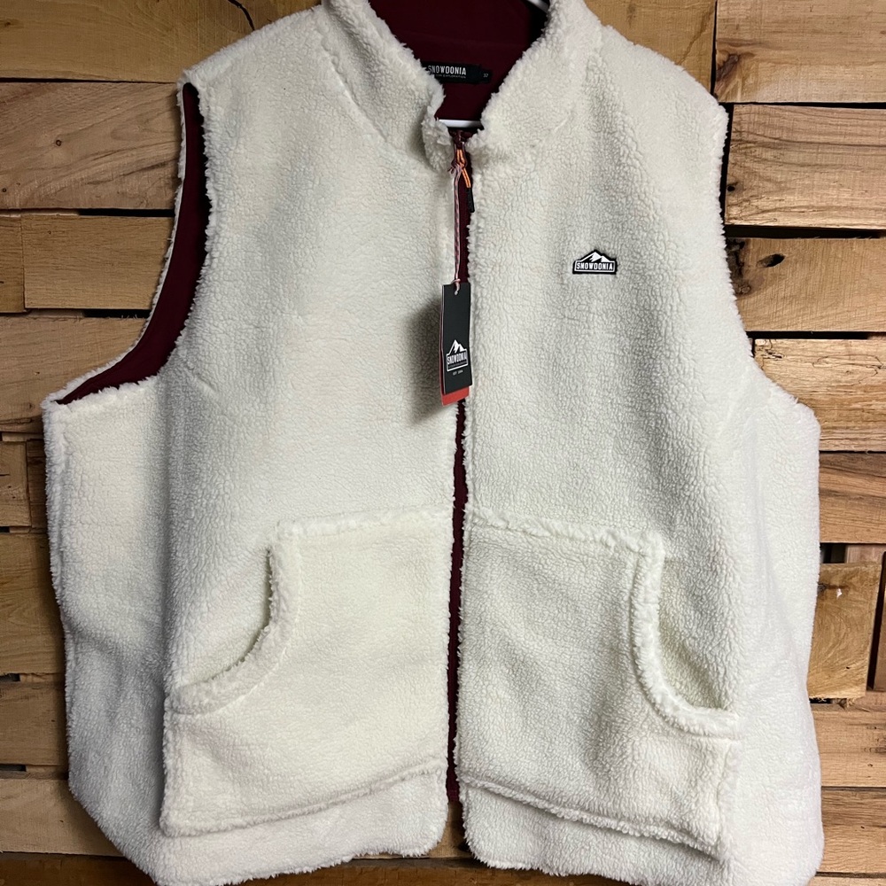 Snowdonia Cream Borg-Lined Gilet Fleece Vest Size 32